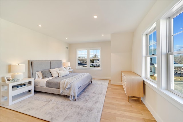 bedroom featuring light hardwood / wood-style flooring