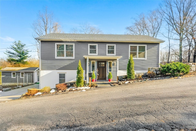 view of split foyer home