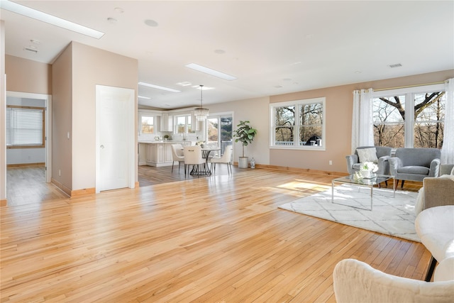 living room featuring light hardwood / wood-style flooring