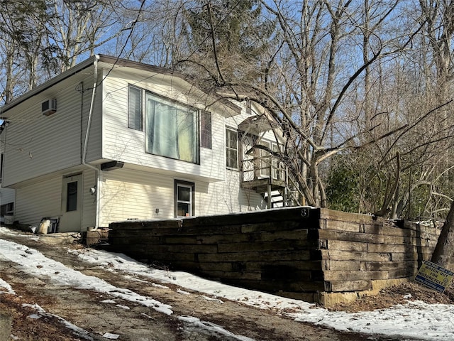 view of snowy exterior