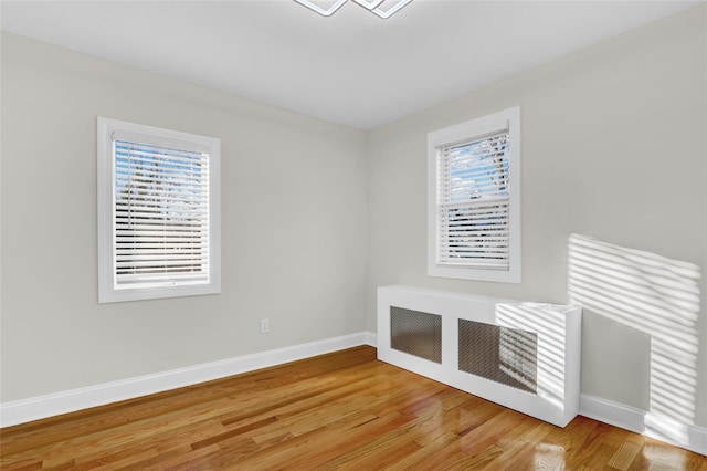 unfurnished room with wood-type flooring