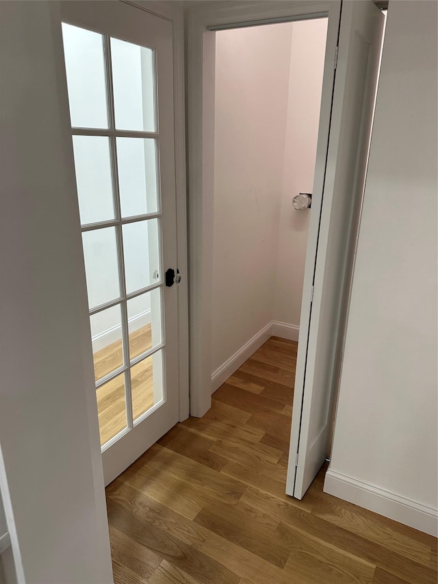 corridor featuring a healthy amount of sunlight and light wood-type flooring