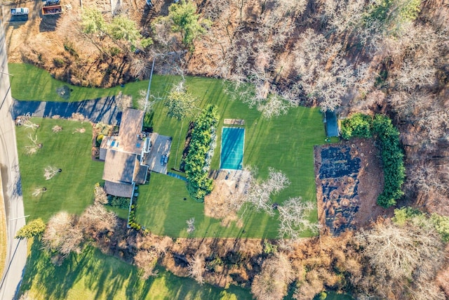 aerial view with a rural view