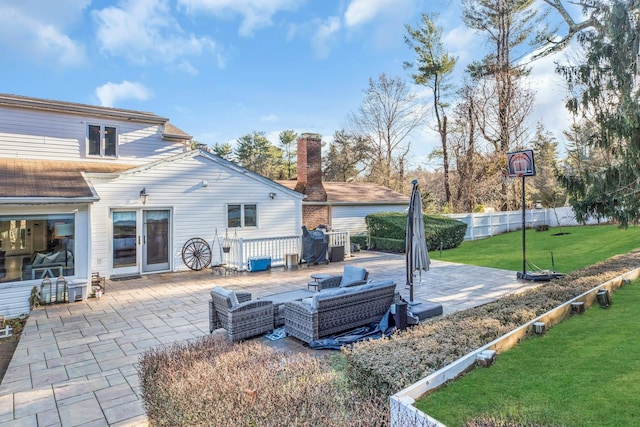 view of patio featuring an outdoor living space