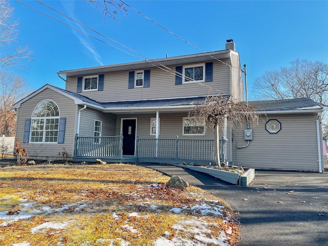 front of property with a porch