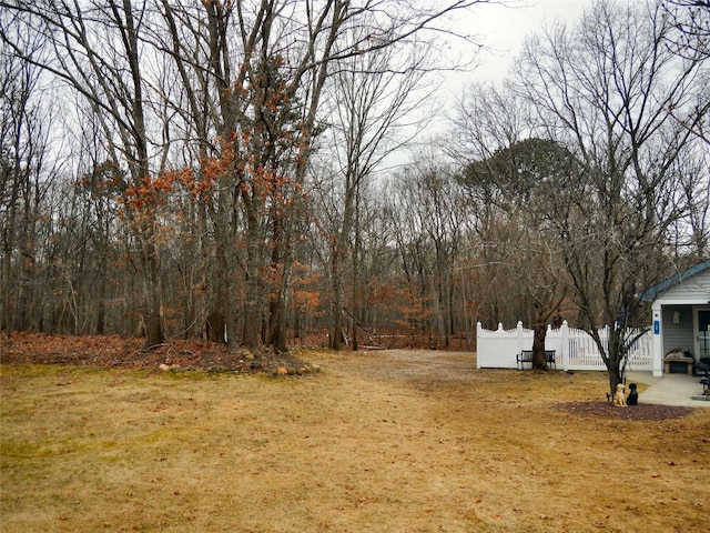 view of yard with fence