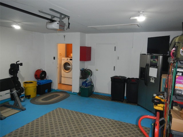 11 Westchester Ct, Middle Island, NY 11953 - garage with washer / dryer and a garage door opener