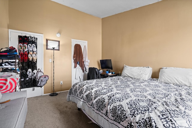 bedroom featuring carpet