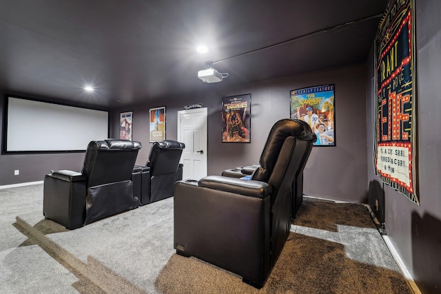 view of carpeted home theater room