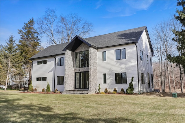 88 Byram Ridge Rd, Armonk, NY 10504 - view of front of property featuring a shingled roof and a front lawn