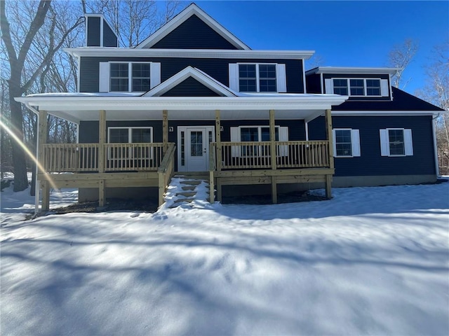 view of front of property featuring covered porch