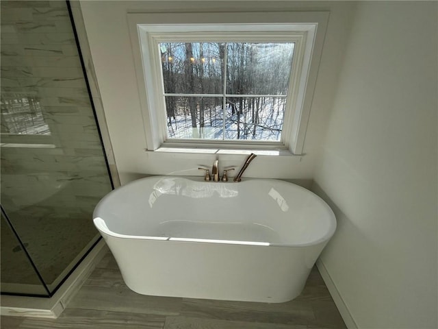 bathroom with a bathtub and a healthy amount of sunlight