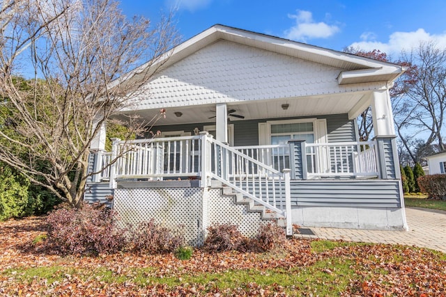 bungalow-style house featuring covered porch