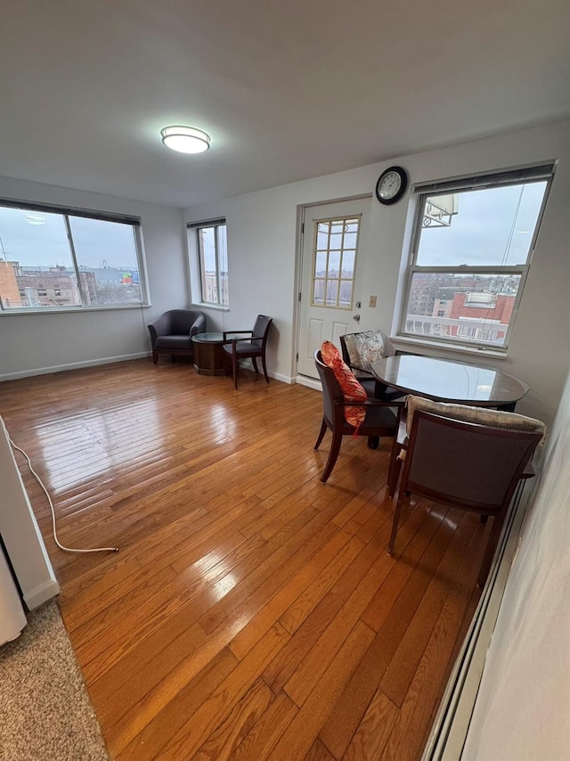 interior space with hardwood / wood-style floors