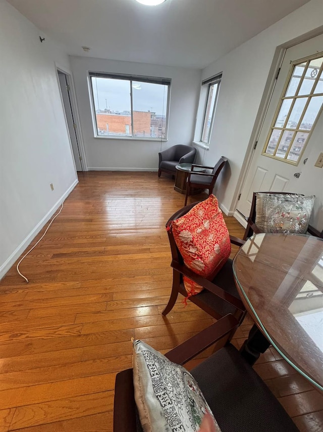 sitting room featuring light wood-type flooring