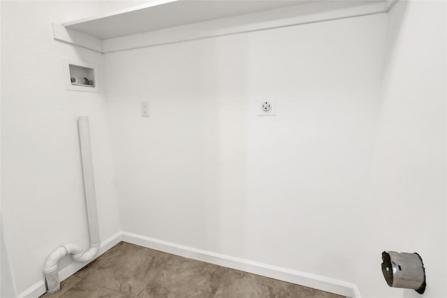 laundry room with hookup for an electric dryer and hookup for a washing machine