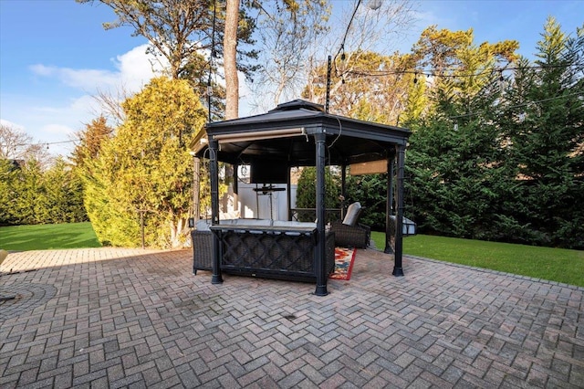 view of patio / terrace with a gazebo