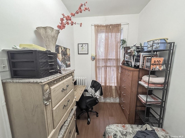 home office featuring wood-type flooring