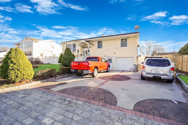 view of front of house with a garage