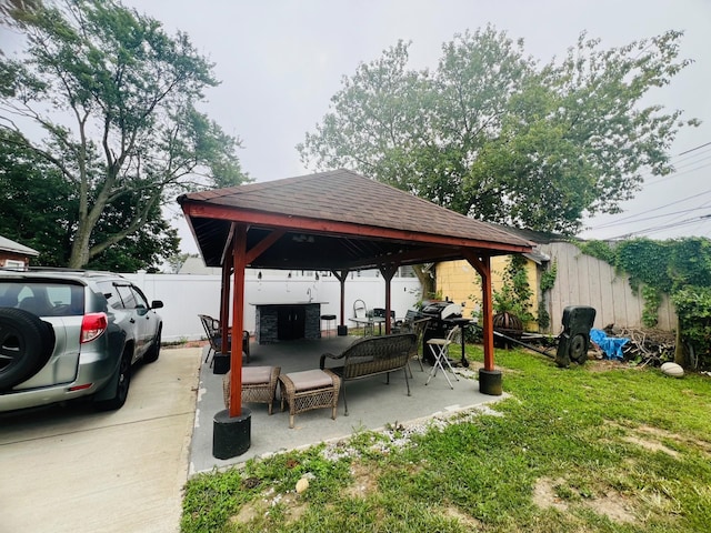 exterior space featuring a gazebo