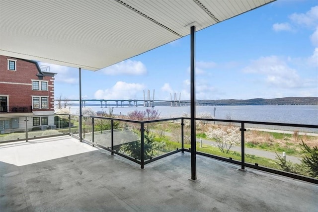 balcony with a water view