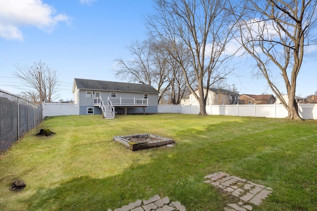 view of yard featuring a deck