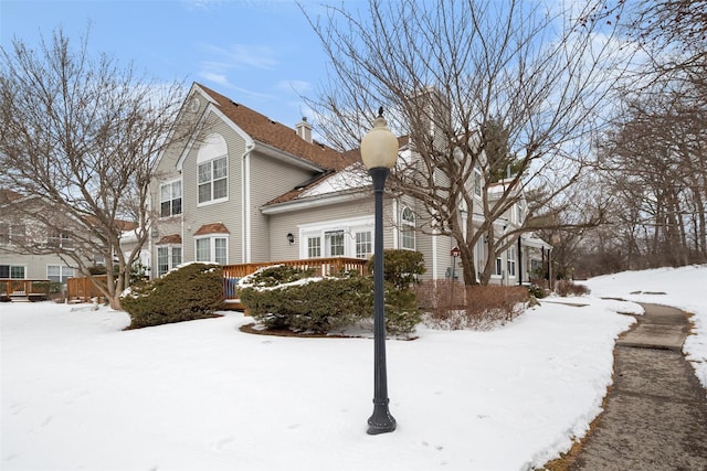 view of snowy exterior