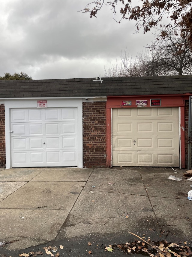 view of garage