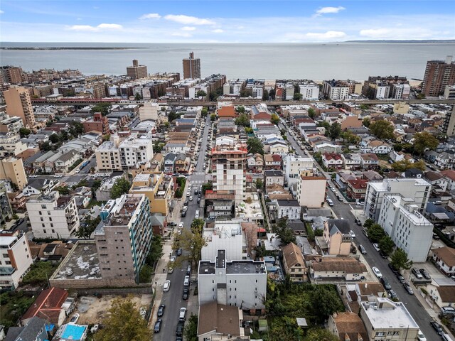 bird's eye view with a water view and a city view