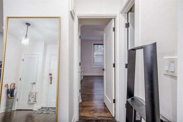 hall featuring dark hardwood / wood-style floors