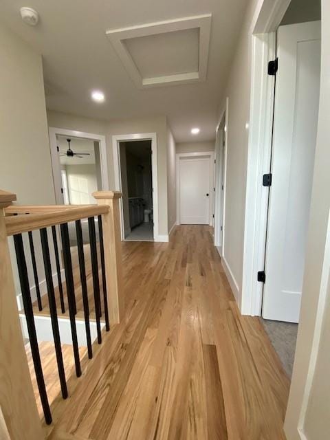 hall featuring light hardwood / wood-style flooring