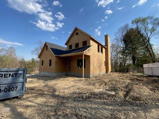 exterior space with a chimney