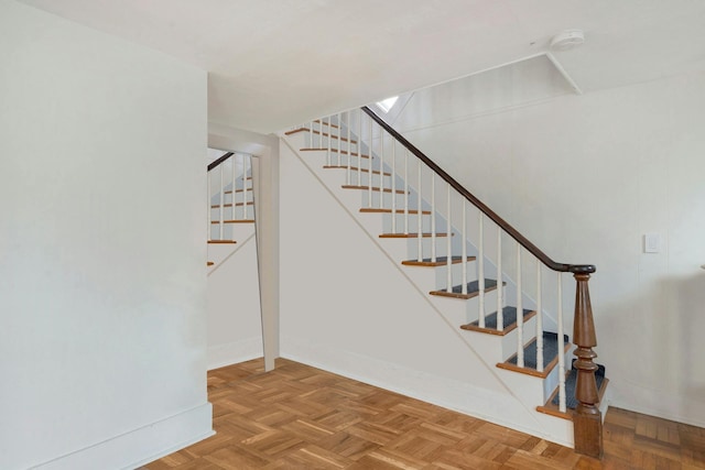 stairs with baseboards