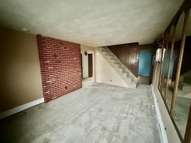 interior space with wooden walls