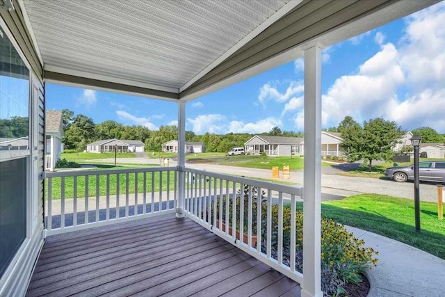 deck featuring a porch