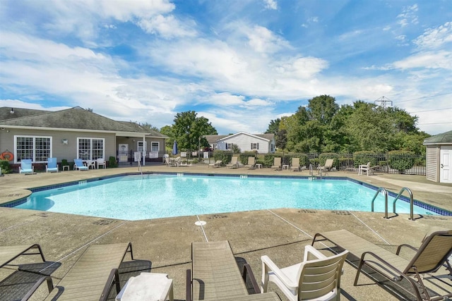 view of pool with a patio