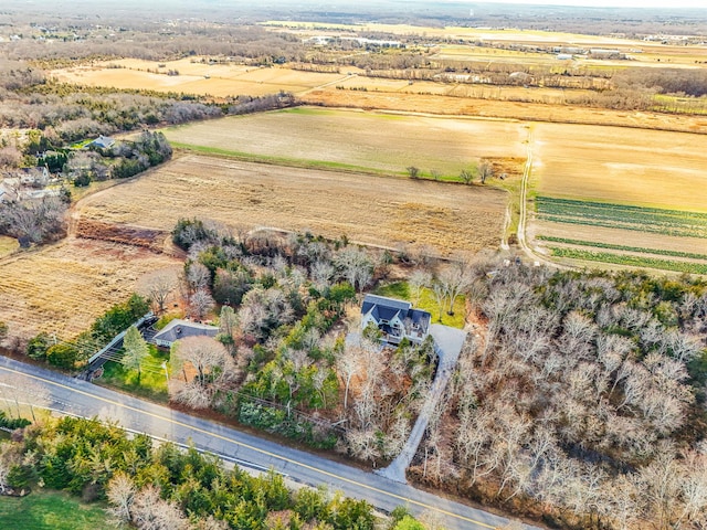 drone / aerial view with a rural view