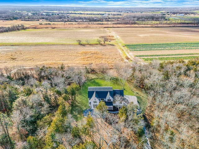 drone / aerial view with a rural view