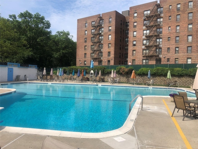 view of pool with a patio area