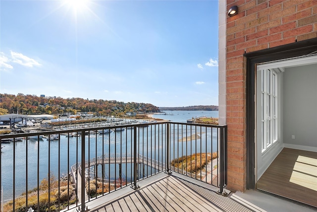 balcony with a water view