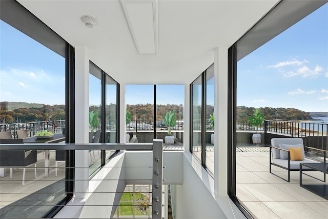 balcony with a water view