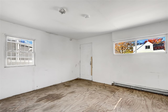 empty room with baseboard heating