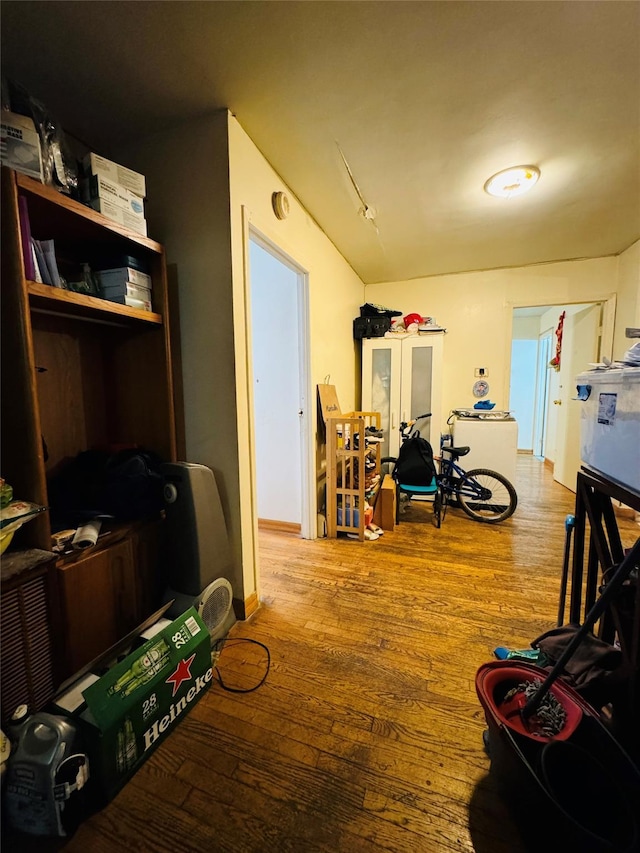 miscellaneous room featuring french doors and wood-type flooring