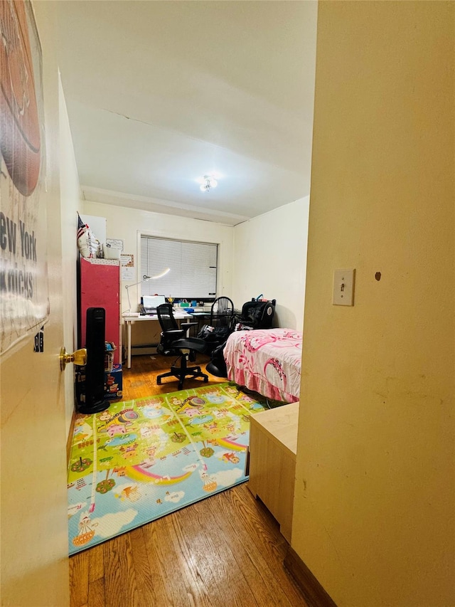 bedroom with hardwood / wood-style floors