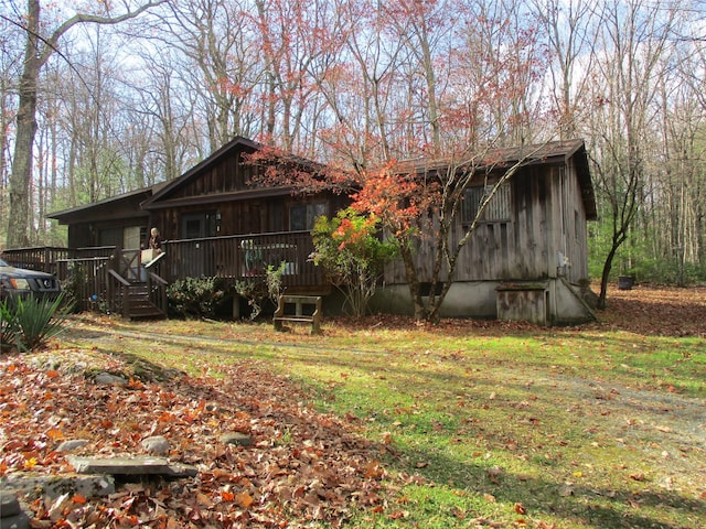 exterior space featuring a deck