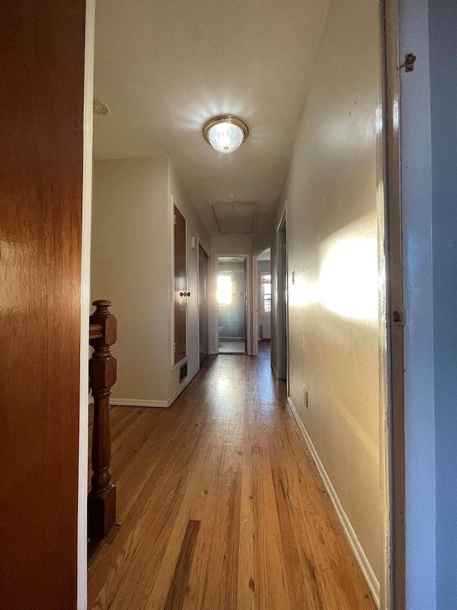 hall featuring light wood-type flooring