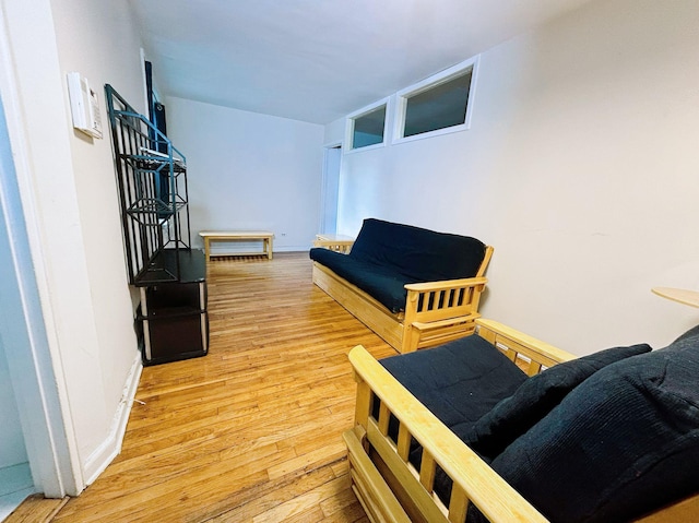 living area featuring light hardwood / wood-style floors