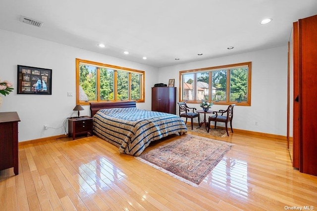 bedroom featuring light wood-type flooring