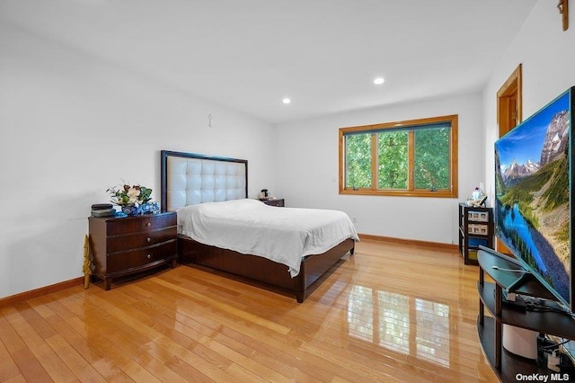 bedroom featuring light wood-type flooring