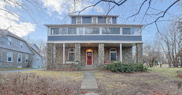 front facade with covered porch